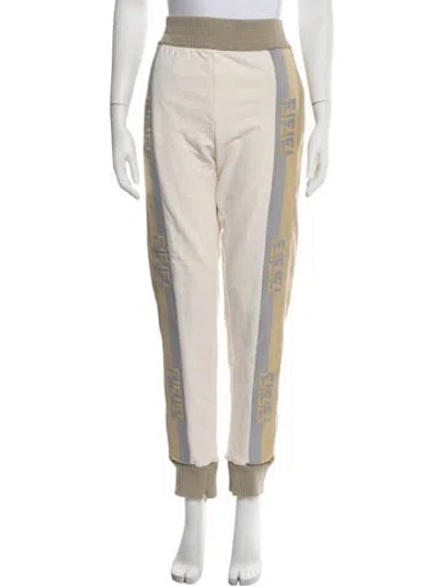 Pre-owned Fendi Graphic Print Sweatpants In Neutrals