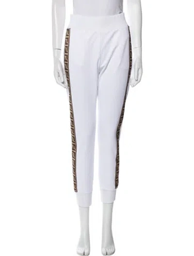 Pre-owned Fendi Graphic Print Sweatpants In White