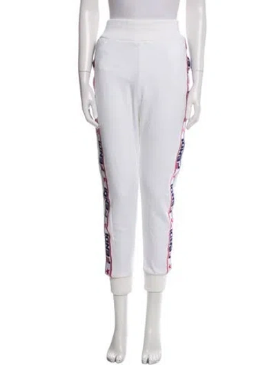 Pre-owned Fendi Graphic Print Sweatpants In White