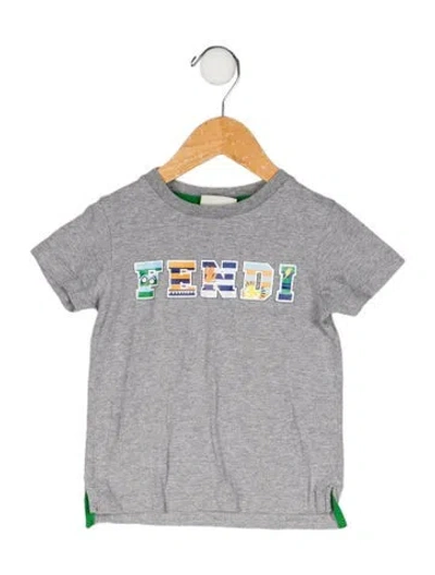 Pre-owned Fendi Babies' Graphic Print T Shirt In Gray