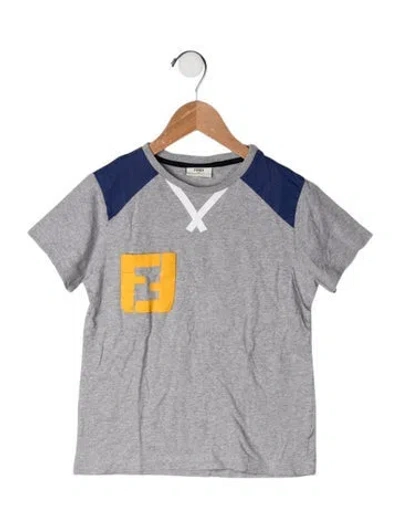 Pre-owned Fendi Kids' Graphic Print T-shirt In Grey