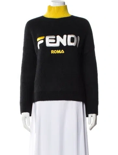 Pre-owned Fendi Graphic Print Turtleneck Sweater In Multi