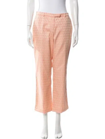 Pre-owned Fendi Graphic Print Wide Leg Pants In Blue