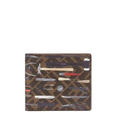 Fendi Graphic Printed Bi-fold Wallet In Brown