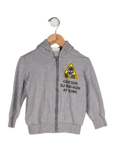 Pre-owned Fendi Babies' Graphic Printed Hoodie In Gray