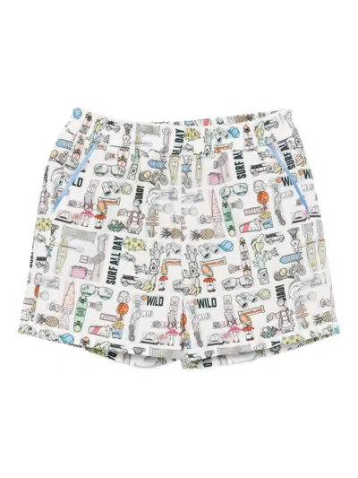 Fendi Babies' Graphic-printed Shorts In Multi