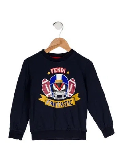 Pre-owned Fendi Babies' Graphic Printed Sweatshirt In Blue