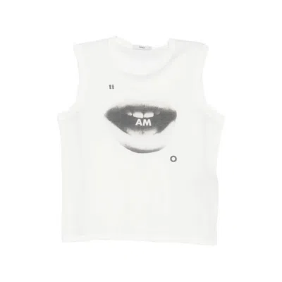 Fendi Graphic-print Sleeveless Top In White