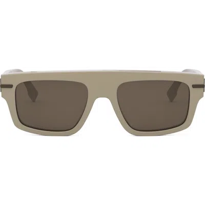 Fendi Graphy 54mm Geometric Sunglasses In Brown
