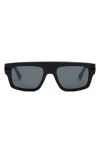 Fendi Fe40091u 01a Flattop Sunglasses In Shiny Black / Smoke