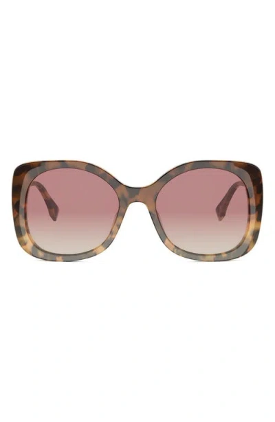 Fendi Graphy 55mm Gradient Square Sunglasses In Brown