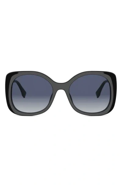 Fendi Graphy 55mm Gradient Square Sunglasses In Black