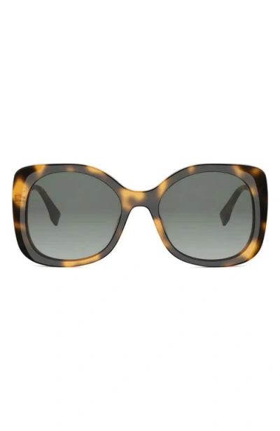 Fendi Graphy 55mm Gradient Square Sunglasses In Brown