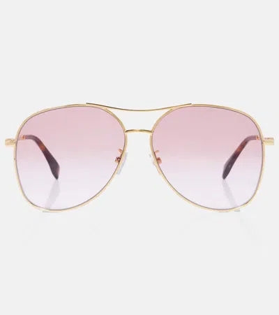 Fendi Graphy Aviator Sunglasses In Orange