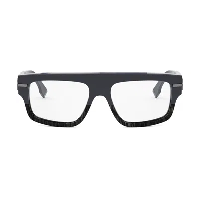 Fendi Fe50062i  Graphy 090 Blu Scuro/ Nero Glasses In Black