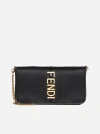 FENDI GRAPHY LEATHER WALLET ON CHAIN