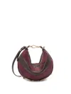 Fendi Mini-bag In Leather And Suede With Two-tone Inlay In Brown