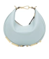 Fendi Graphy Mini Crescent Shoulder Bag In Green