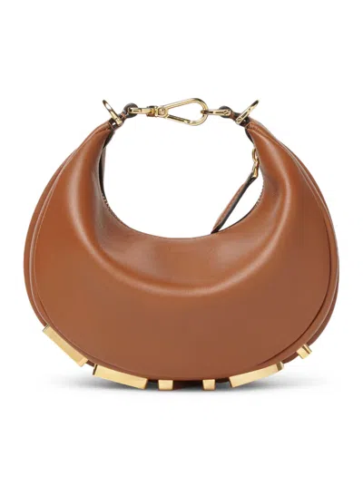 Fendi Graphy Mini In Leather In Brown