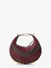 Fendi Graphy Mini Leather Handbag With Metal Lettering Logo In Purple