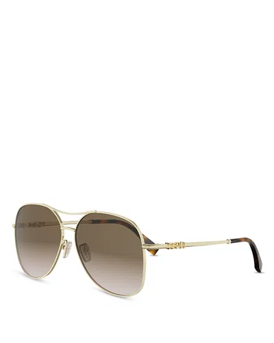 Fendi Graphy Pilot Sunglasses, 61mm In Brown