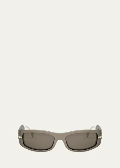 Fendi Graphy Plastic Rectangle Sunglasses In Gray