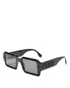 Fendi Graphy 52mm Rectangular Sunglasses In Black/gray Solid
