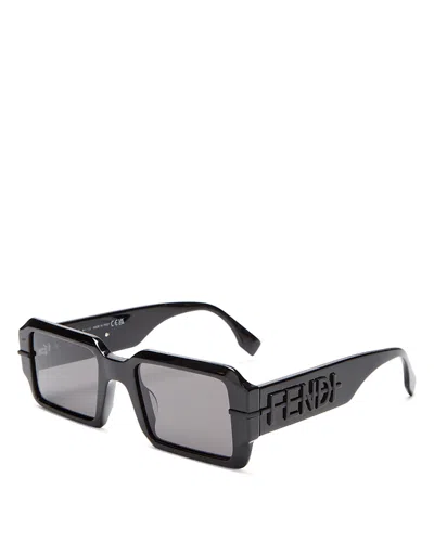 FENDI GRAPHY RECTANGULAR SUNGLASSES, 52MM