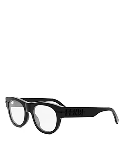 Fendi Graphy Round Eyeglasses, 51mm In Black