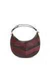 Fendi Leather And Suede Bag With Two-tone Inlay In Black
