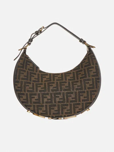Fendi Graphy Small Ff Fabric Bag In Brown