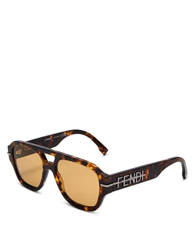 Fendi Graphy Square Sunglasses, 55mm In Brown