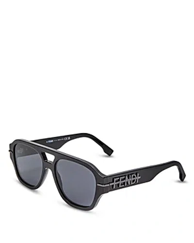 Fendi Graphy Square Sunglasses, 55mm In Black