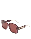 Fendi Graphy Square Sunglasses, 55mm In Pink/red Solid