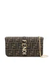 Fendi Graphy Wallet On Chain In Brown Ff Fabric Women In Brown