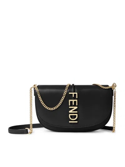 Fendi Graphy Wallet On Chain In Black