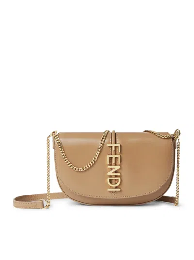 Fendi Graphy Wallet On Chain In Brown