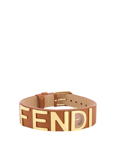 Fendi Graphy Watch In Brown