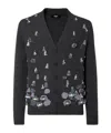 Fendi Gray Cashmere And Wool Cardigan In Black