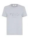 FENDI GRAY COTTON T-SHIRT