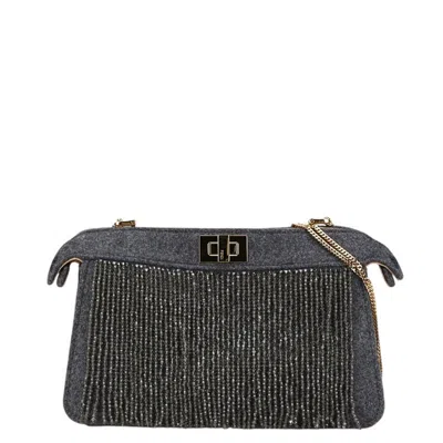 Pre-owned Fendi Gray Felt Shoulder Bag ()