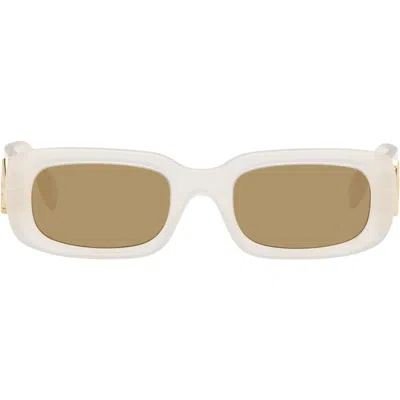 Fendi Gray Ff Diamonds Sunglasses In White