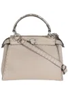 Fendi Gray Leather & Exotic Selleria Mini Peekaboo (authentic Pre-loved)