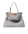 Fendi Gray Leather Bag With A Faded Denim Effect.