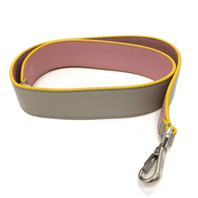 Pre-owned Fendi Gray Leather Chain/shoulder Wallet ()