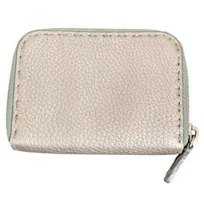 Pre-owned Fendi Gray Leather Coin Purse/coin Case ()