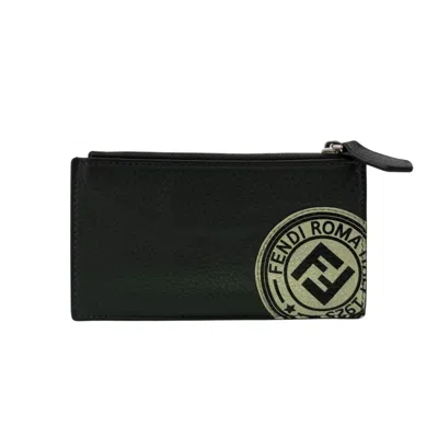 Pre-owned Fendi Gray Leather Coin Purse/coin Case ()