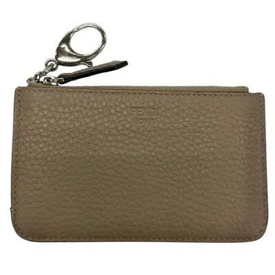 Pre-owned Fendi Gray Leather Coin Purse/coin Case ()