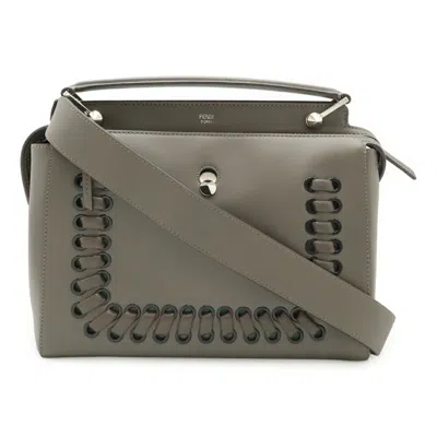 Pre-owned Fendi Gray Leather Handbag Pouch Shoulder Bag ()