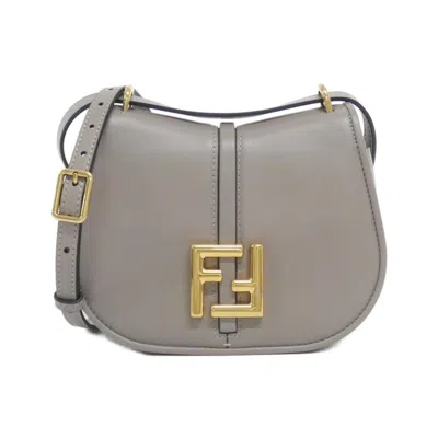 Pre-owned Fendi Gray Leather Shoulder Bag ()